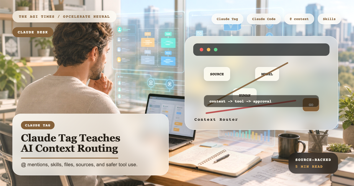 Claude Tag and AI commands context routing editorial image