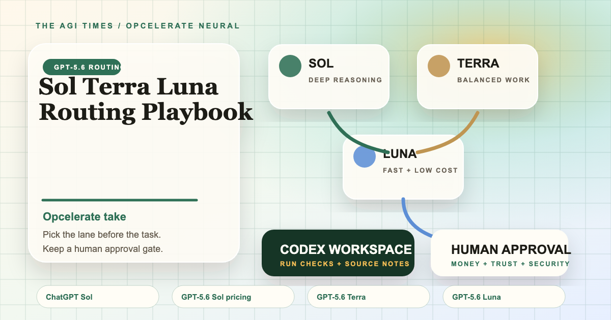 Sol Routing Playbook editorial image for GPT-5.6 Sol Terra Luna routing