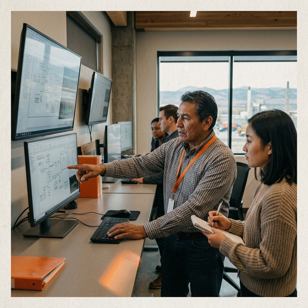 AI automation dashboard visual for Alberta certification training