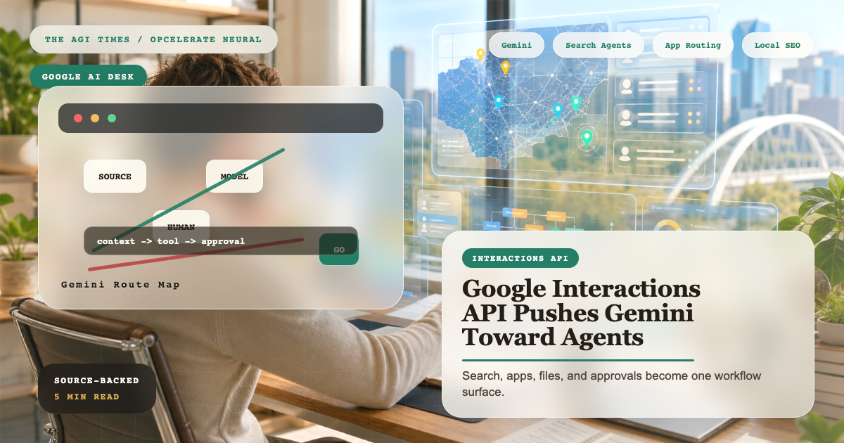 Google Interactions API and Gemini agent workflow editorial image