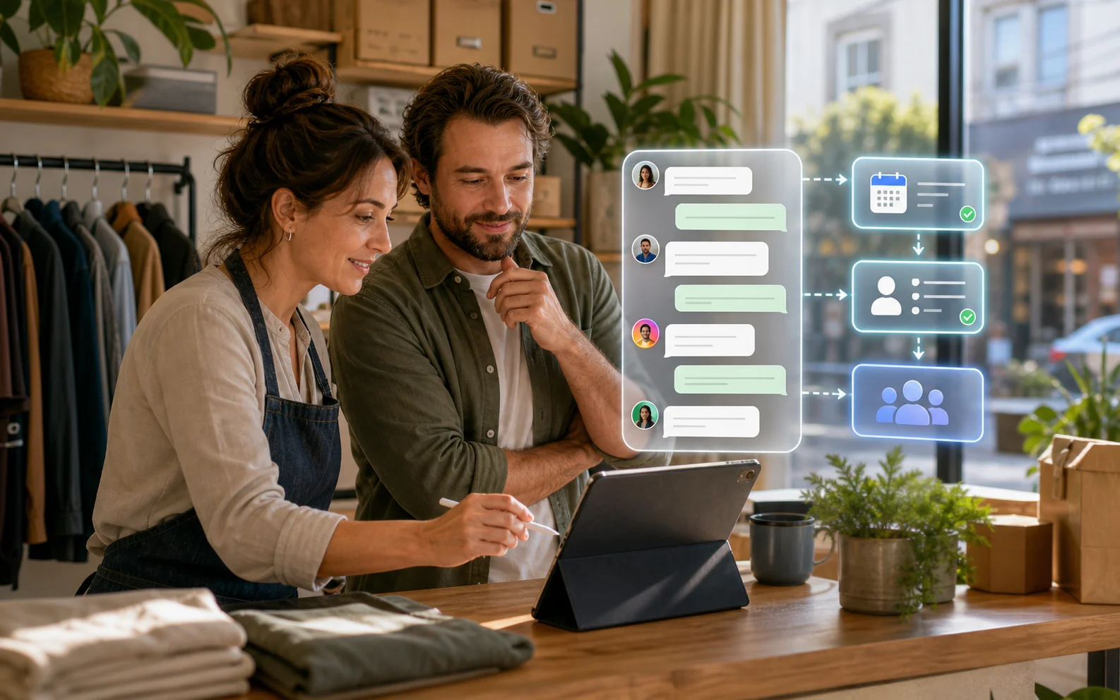 Meta Business Agent customer chat AI editorial image