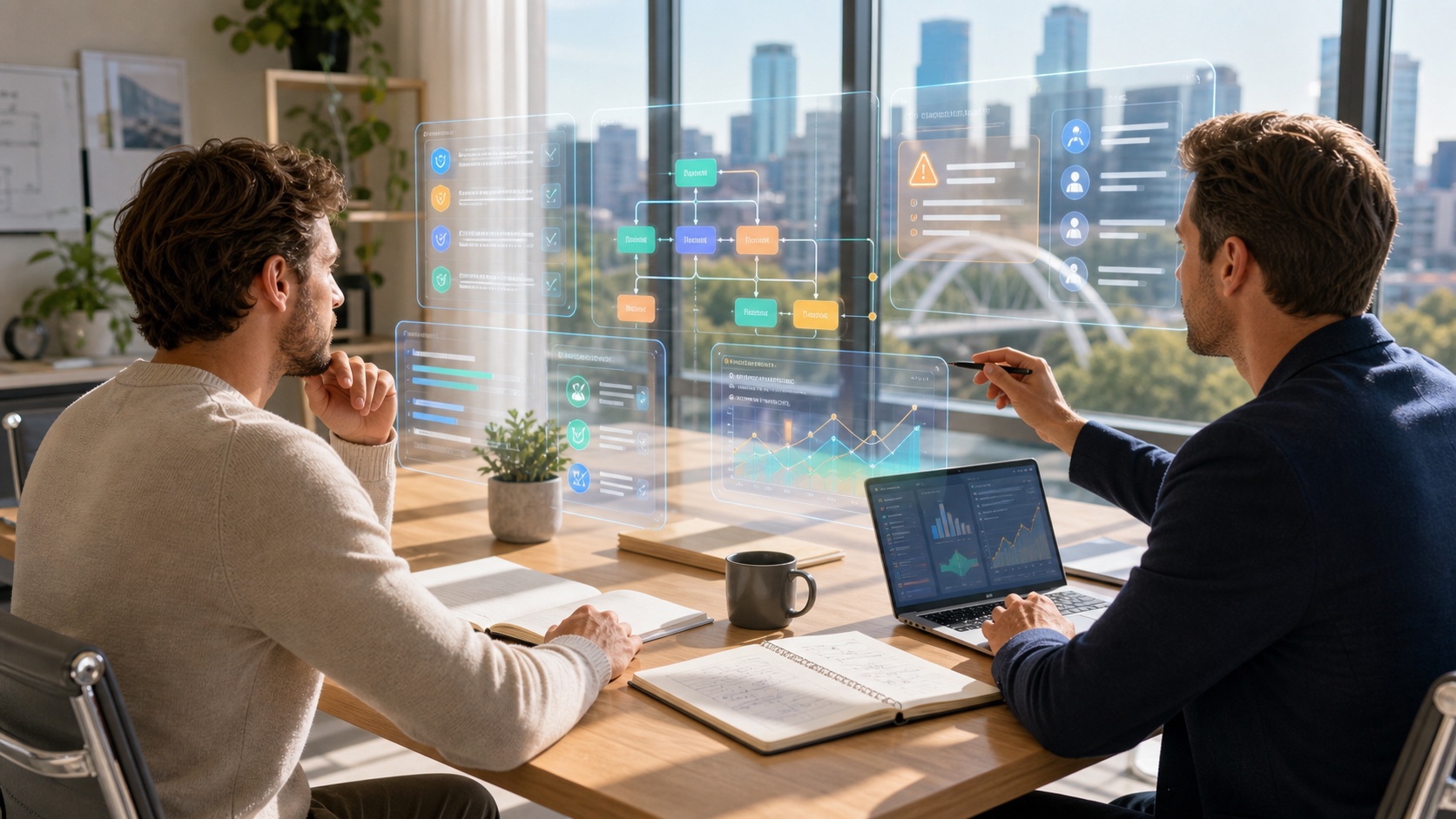 AI Consulting Edmonton bright strategy session editorial image