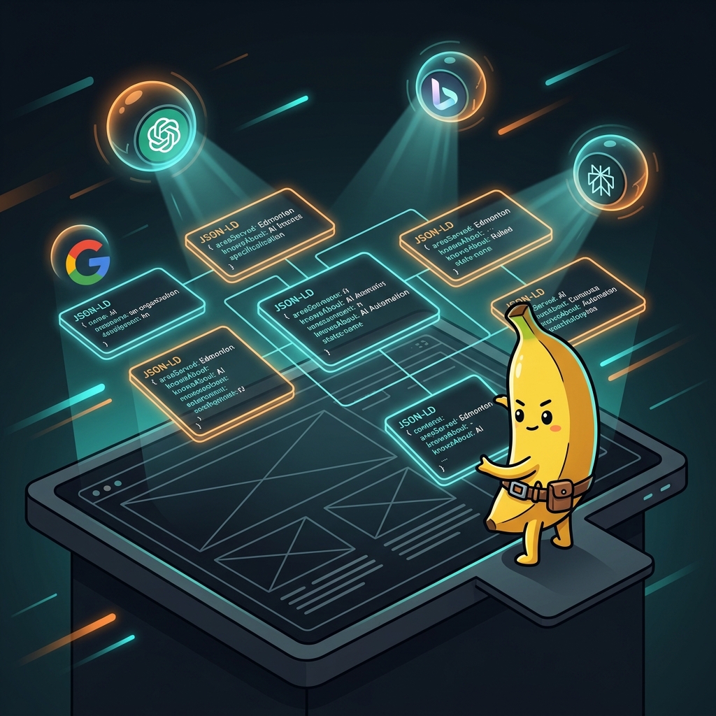 Nano Banana adding JSON-LD schema so AI engines like ChatGPT find Alberta businesses