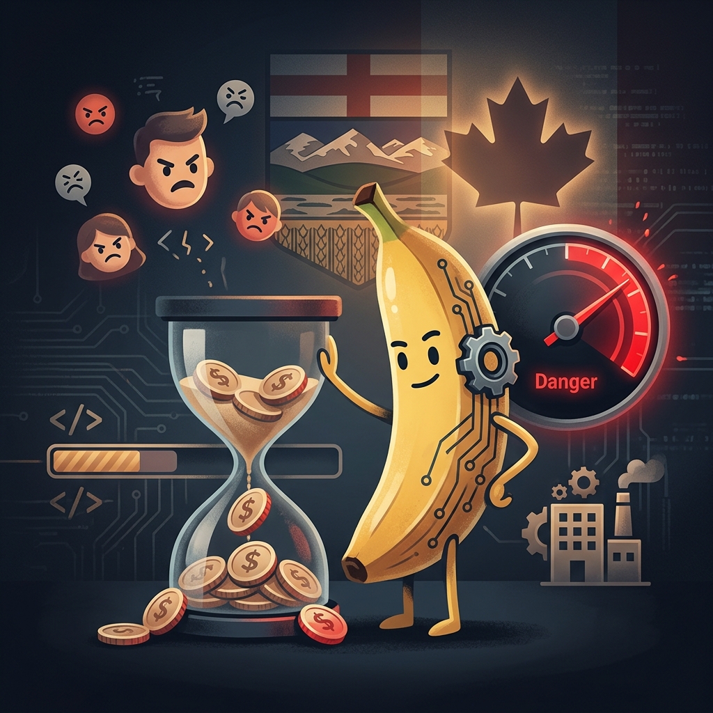 Nano Banana showing how a slow business website costs Alberta companies money